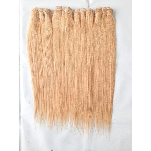 Straight Blonde Human Hair Extensions #613 Color